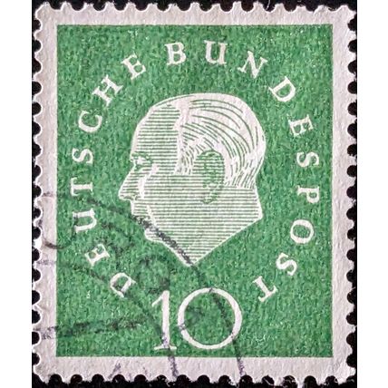 STAMP GERMANY WEST SG1220 1959 10pfg President Heuss Used