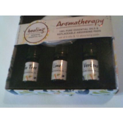 Healing Aromatherpy 6 Oils & 12 Absorbing Pads for Men or Women - New, Sealed