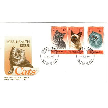 New Zealand 1983 Health ,Cats, First Day cover