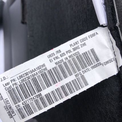 20-23 Ford Explorer Police Interceptor Rear 2nd Row Middle Seat Material Vinyl