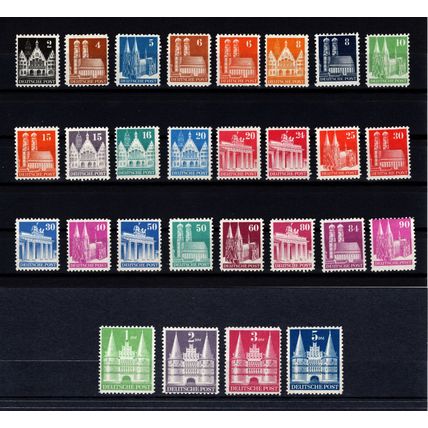 Germany, Allied Occ. 1948-52, Church & Monument set. Mi #73WG-96WG, 97IWG-100IWG