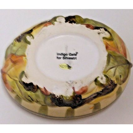 Indigo Gate for Silvestri Ceramic Fall Acorn & Leaf Oval Trinket Dish Autumn