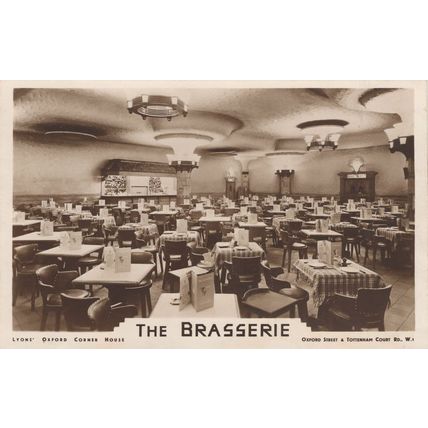 The Brasserie Lyons Oxford Street London Restaurant Rare Old Postcard