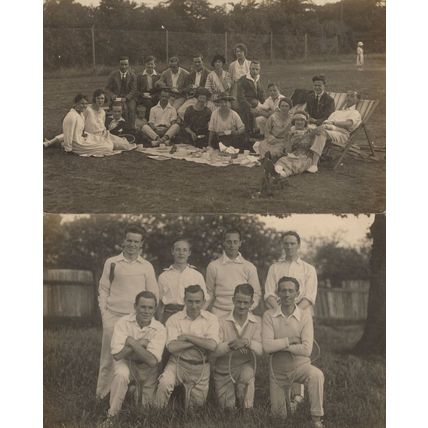 Elthorne Tennis Club West London Antique 1922 RPC 2x Postcard