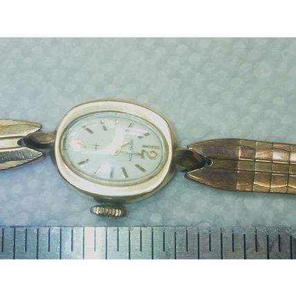 Antique 10kgp Hamilton Ladies Wind Watch 17 Jewels 1/20 10kgf Band
