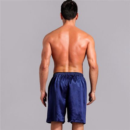 Men Satin Shorts Boxer Loose Fit Pajamas Trunks Sleepwear Underwear Pants