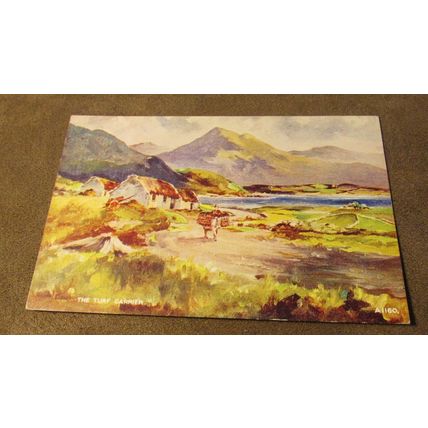 Valentines Art Colour Postcard - Turf Carrier, Ireland A1160 - Artist Burrows