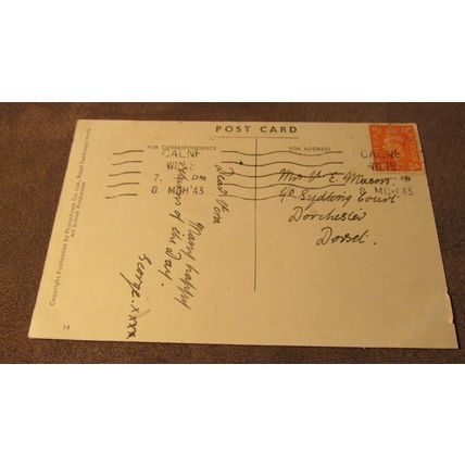 1943 Photochrom Postcard - Happy Birthday / Greetings - Cat / Kitten