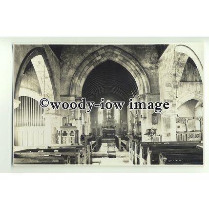 h1017 - St Marys Church interior , Brading , Isle of Wight - postcard plain back