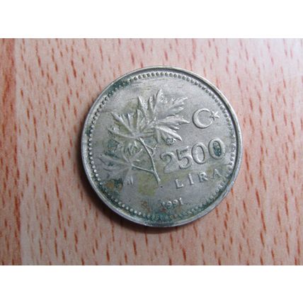 Turkey 1991 2500 Lira Coin
