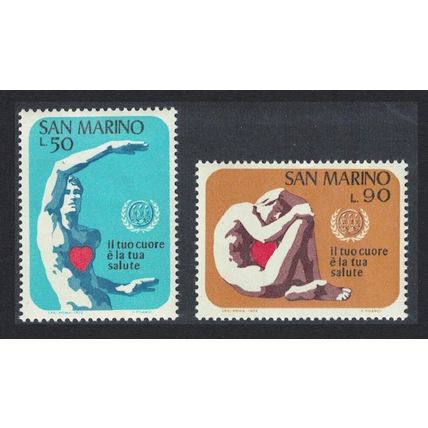 San Marino World Heart Month 2v 1972 MNH SG#948-949