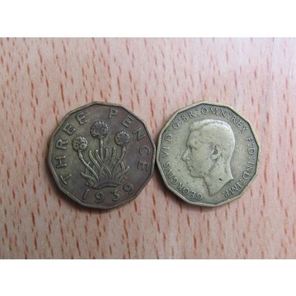 GB 1939 George VI Brass Threepence 3d Coin