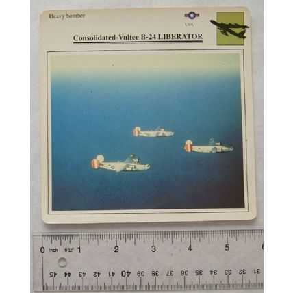 Vultee B-24 Liberator - USA - Heavy Bomber - Collectors Club Card