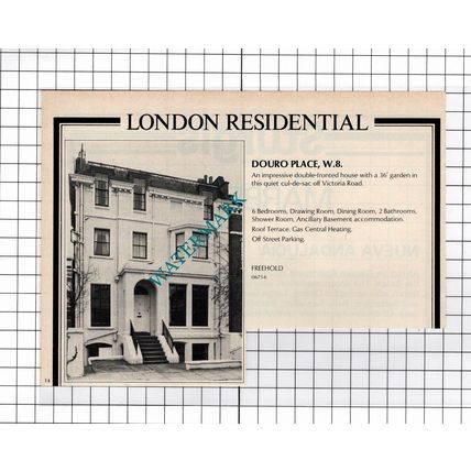 Douro Place London W8 House Sale Advert - 1980 Clipping