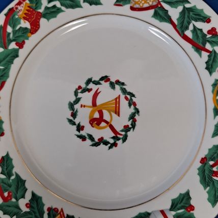 Lot 4 Royal Majestic CHRISTMAS EVE 7 1/2" Salad PLATES China Dessert Holly Horn