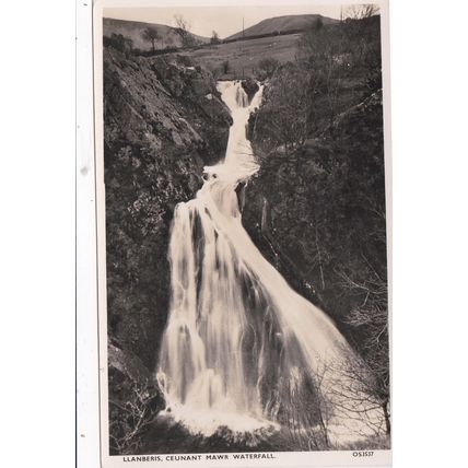 EC119 LLANBERIS - CEUNANT MAWR WATERFALL. RP POSTCARD