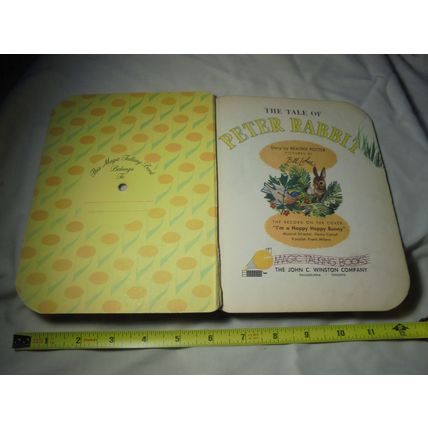 1955 Magic Talking Book: The Tale of Peter Rabbit! The Record IS the Book! $20.0