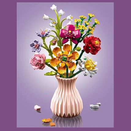 The Pink Flower Bouquet Set (Custom Blocks Set) Free UK Shipping