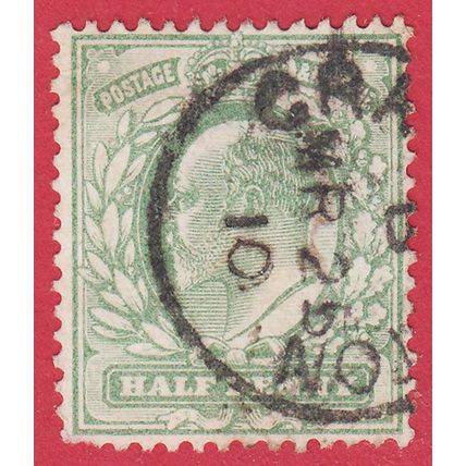GB KEVII 1902 1/2d YELLOWISH GREEN SG218 GU
