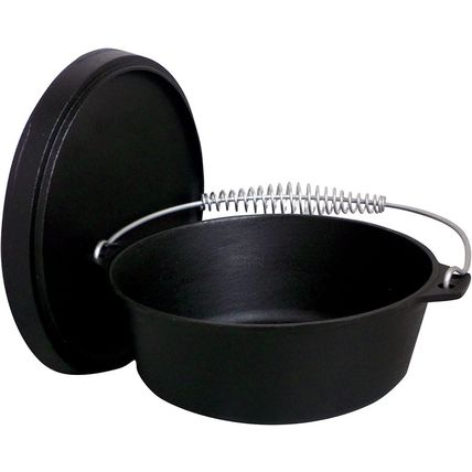 King Kooker 16 Qt. Seasoned Cast Iron Dutch Oven with Cast Iron Lid, Black (CI16