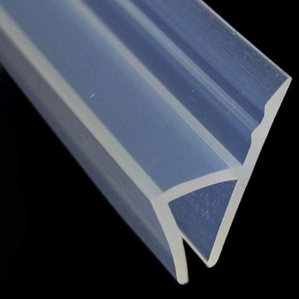 Shower Glass Door Seal Strip, 120 Inch Silicone Soft Shower Door Sweep to Stop L