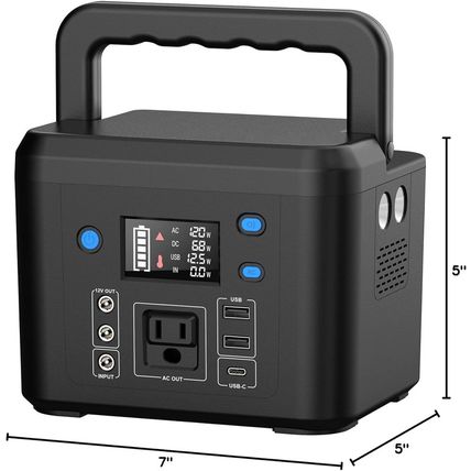 200W Portable Power Station, Powkey 120Wh/33,000Mah Power Bank with AC Outlet, 1