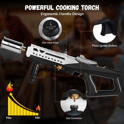 Powerful Grill Torch Gun | Propane Torch Gun, Adjustable Flamethrower | Blowtorc