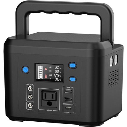 200W Portable Power Station, Powkey 120Wh/33,000Mah Power Bank with AC Outlet, 1
