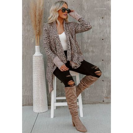 Leopard Leopard Open Front Cardigan