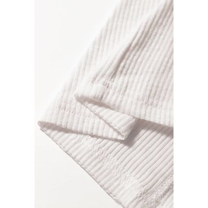 White Ribbed Texture Lace Patchwork Short Sleeve Top