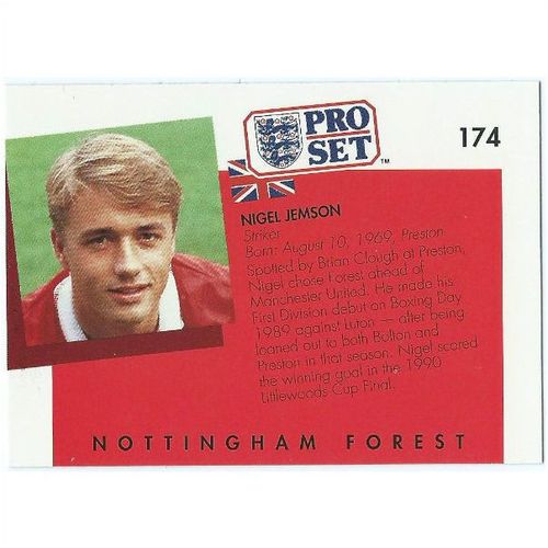 1990/1991 Pro Set Footbal - #174 - Nigel Jemson