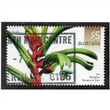 AUS 2006 $5.00 'MANGLES KANGAROO PAW' FINE USED (EBID14-987)