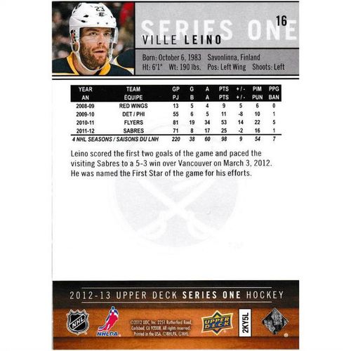 2012-13 Upper Deck - #16 - Ville Leino