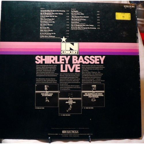 Shirley Bassey Live - In Concert Vol.4 - EMI Electrola ‎– 1C 056-05 386