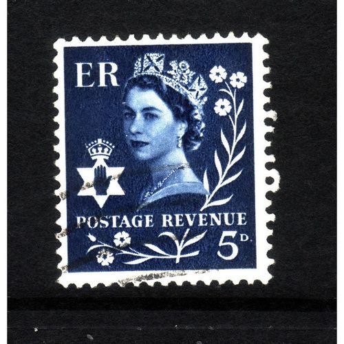 GREAT BRITAIN NORTHERN IRELAND 1968 SG NI 10 5d ROYAL BLUE FINE USED#3