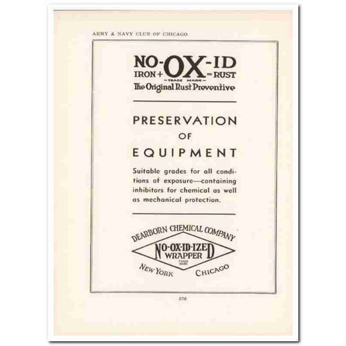 dearborn chemical company 1943 no-ox-id ww2 wartime vintage ad