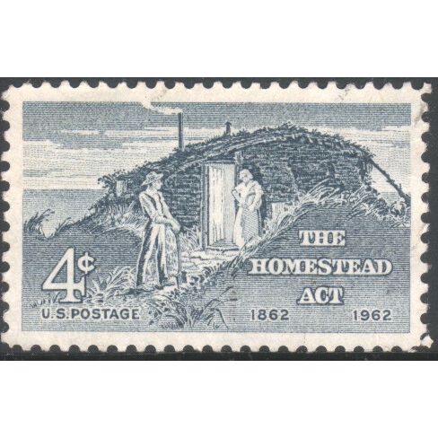 USA 1962 - SG1197 - 4c grey - Settler's Homestead - used
