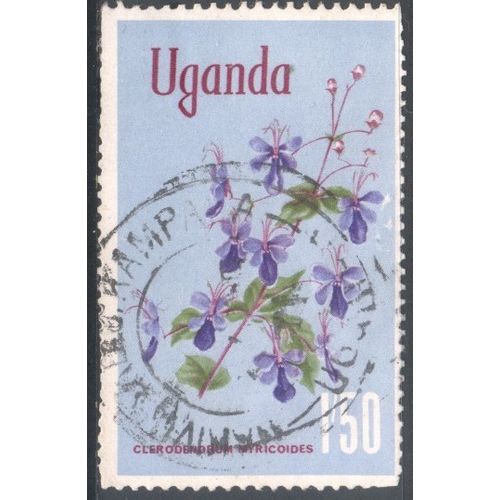 Uganda 1969 - SG141 - 1s.50 multi - "Clerodendrum myrocoides" - used