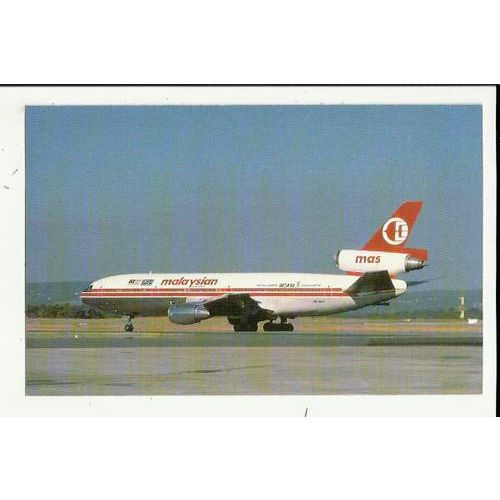 Aviation MALAYSIAN AIRLINE SYSTEM DC-10-30 Postcard by Mary Jayne (MJ593)