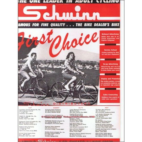 SCHWINN COMPANY 1966 adult cycling first choice bicycle vintage ad