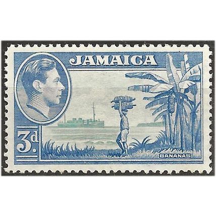 Jamaica 1938 SG126 3d Ultramarine & Green Mounted Mint . .. .