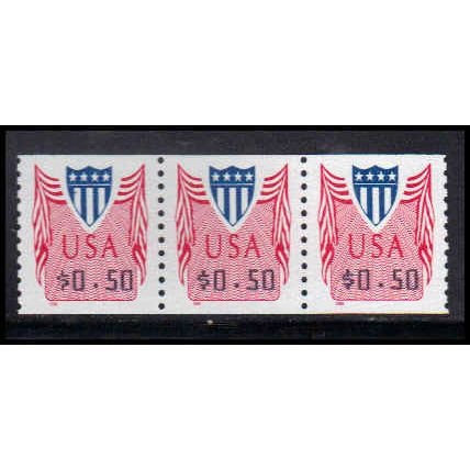 CVP33 50c Shield Very Fine MNH Strip of 3 PA5372