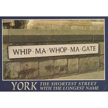 Whip Ma Whop Ma Gate Yorkshire Street Name Signpost Rare 1980s York Postcard