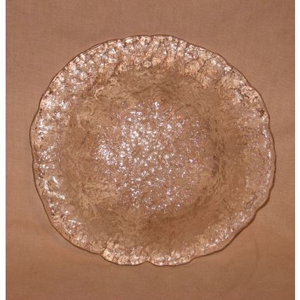 Texture Clear Glass Dish Art Glass Candy Trinket Heavy