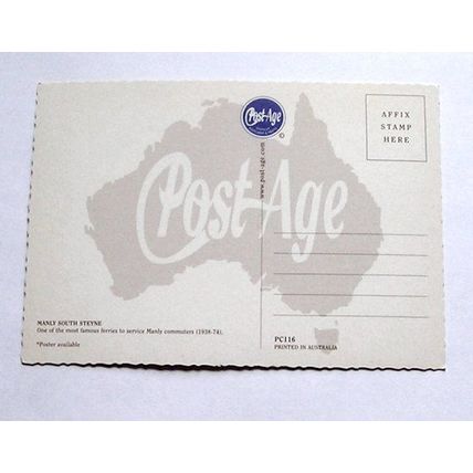 Manly Ferry - South Steyne 1938 - 1974 - Vintage Colour Post Card - NEW