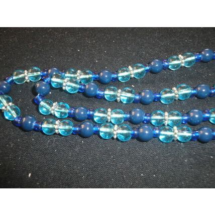 27" three shades of blue glass necklace lanyard cord sun reading driving glasses