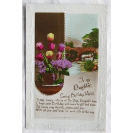 1930 Greetings postcard - Daughters Birthday