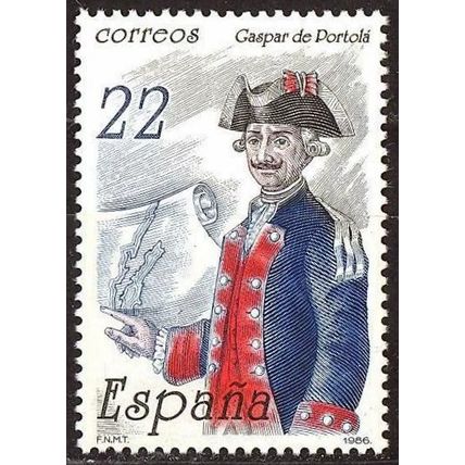 España. 1986. Mi # 2749. Gaspar de Portala. California. San Diego. Monterrey