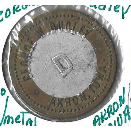 George Dudley Bimedal $1.00 Medal Akron XF