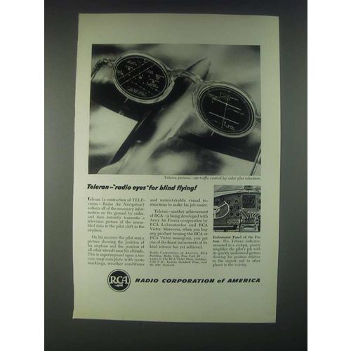 1946 RCA Teleran Television Radar Air Navigation Ad - For Blind Flying